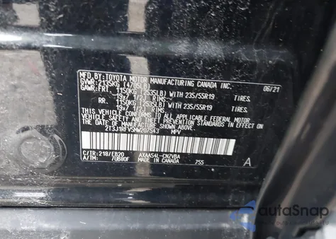 2021 Toyota Rav4 Adventure z USA, uszkodzony, nr VIN 2T3J1RFV5MW207543